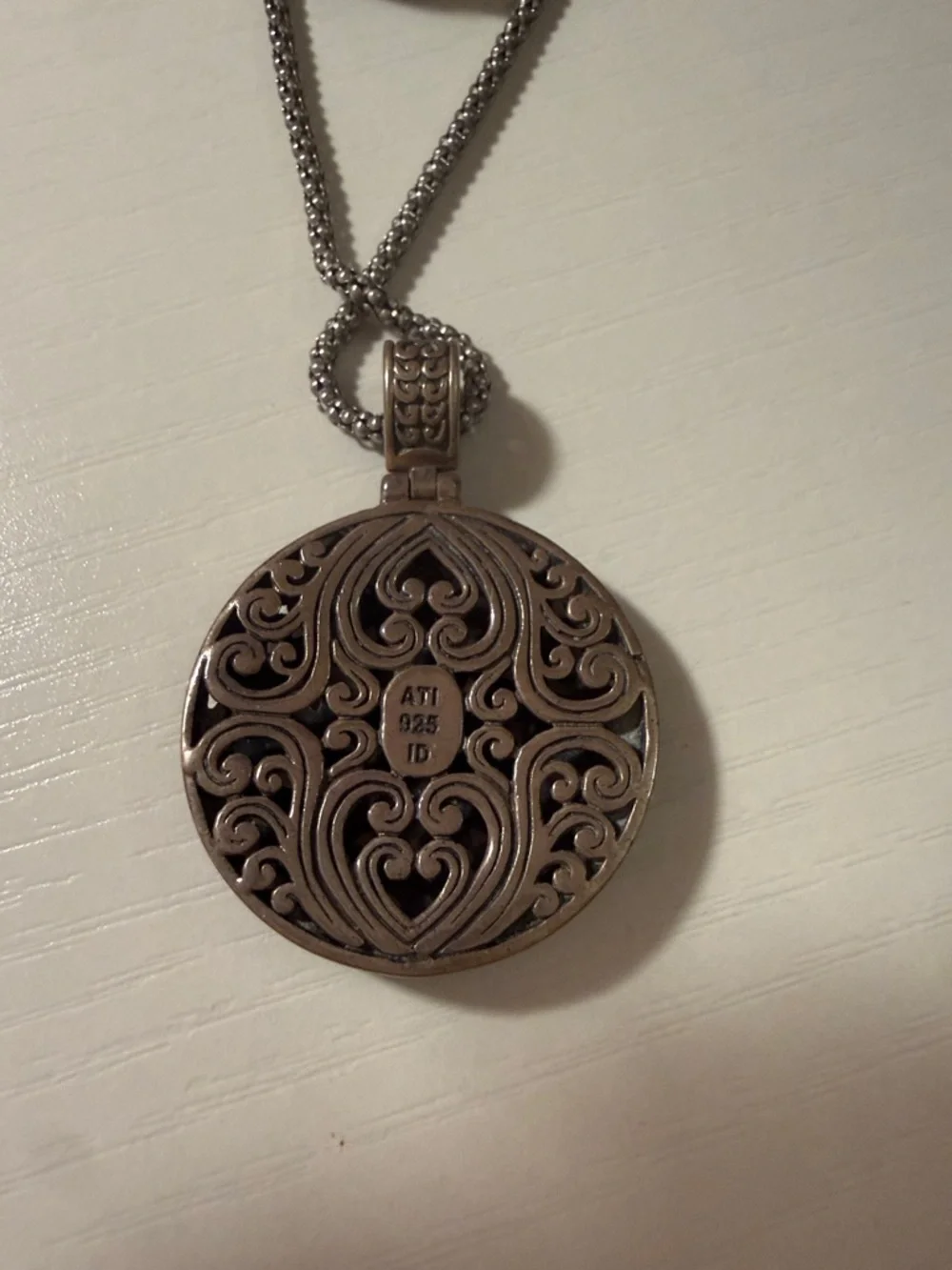 genuine 925 sterling filigree set of necklace, earrings, and ring - Picture 3 of 7